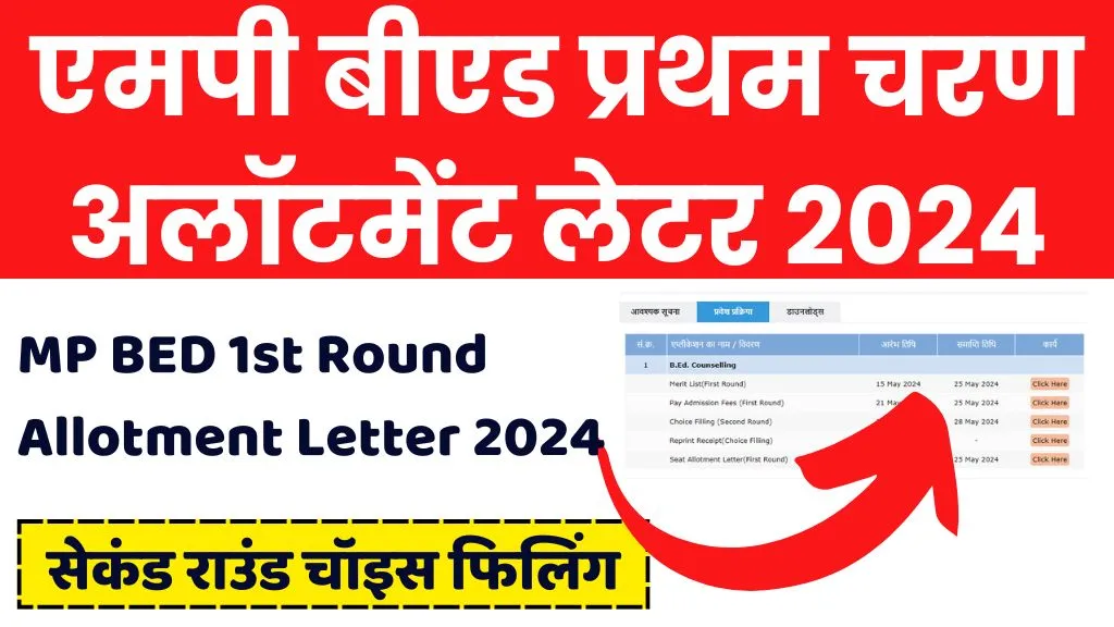 MP BED 1st Round Allotment Letter 2024