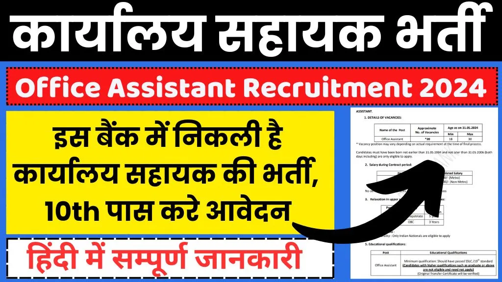 Office Assistant Recruitment 2024