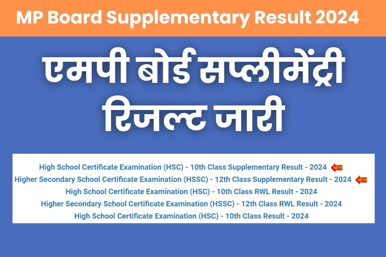 MP Board 10th, 12th Supplementary Result 2024