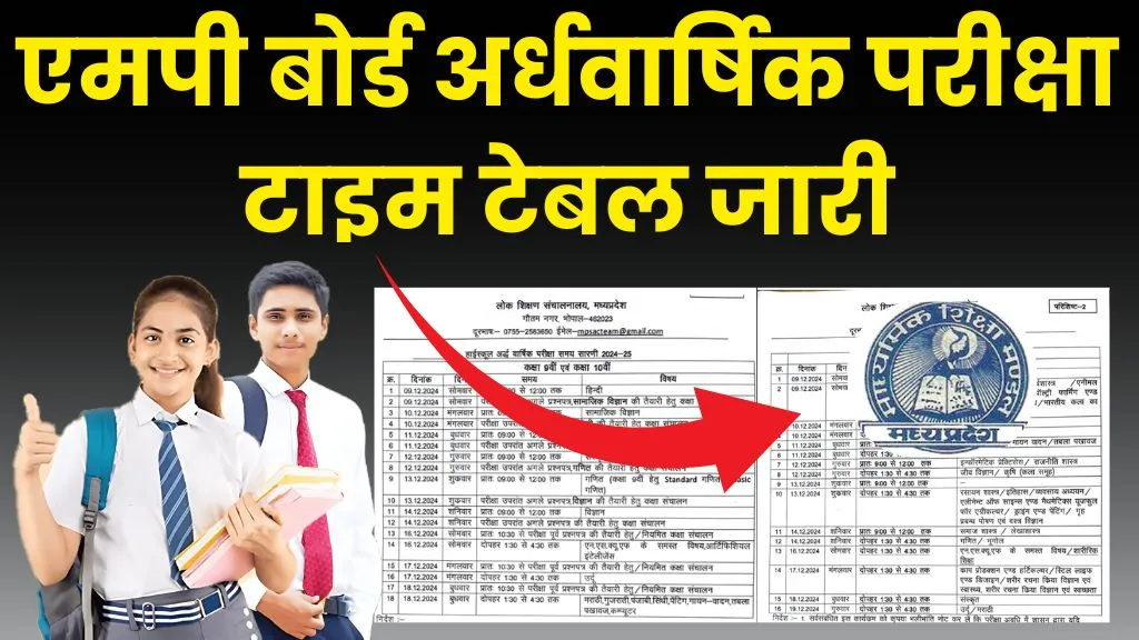 MP Board Half Yearly Time Table 2024