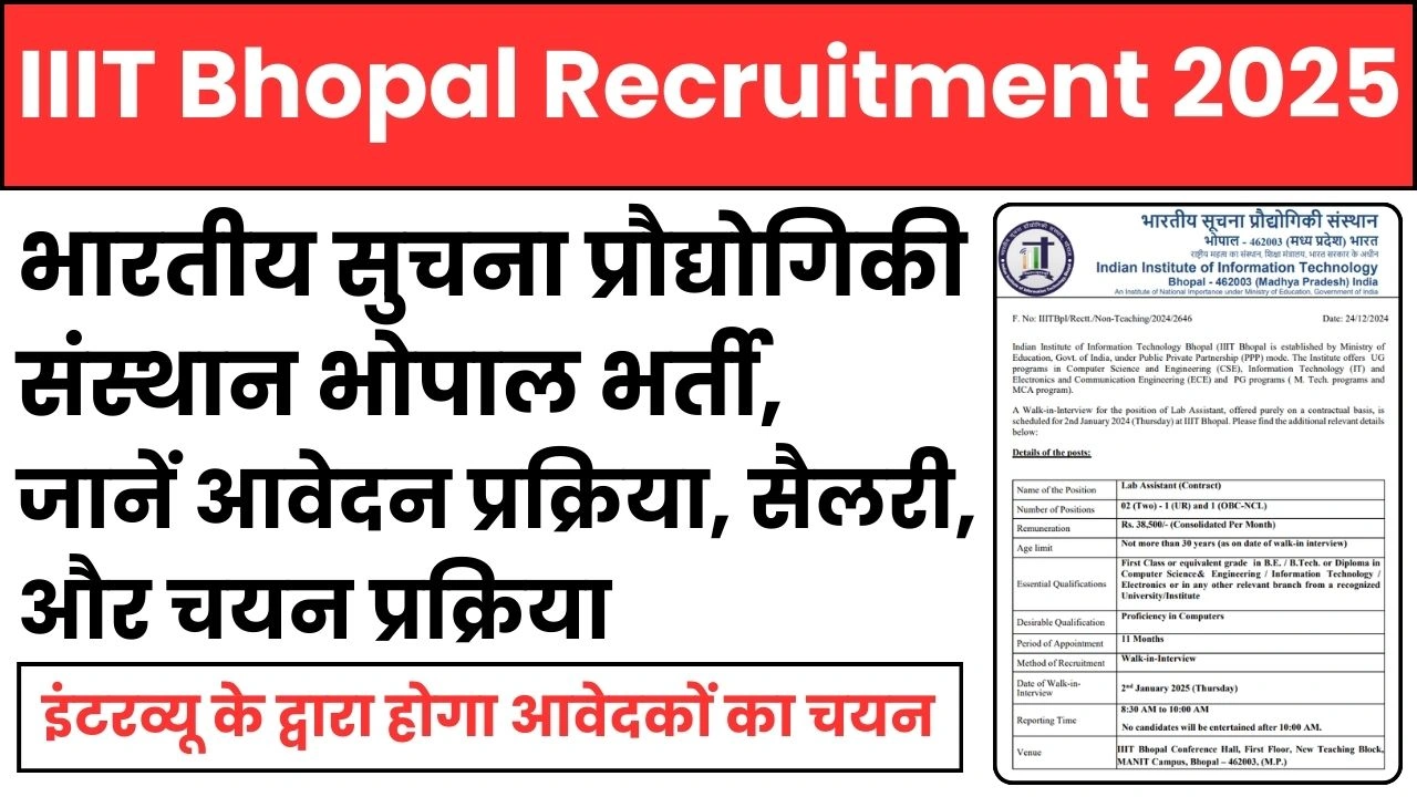 IIIT Bhopal Recruitment 2025