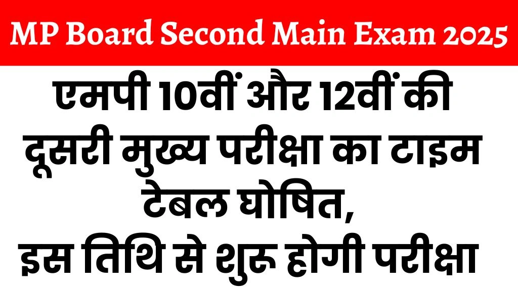 MP Board Second Main Exam 2025