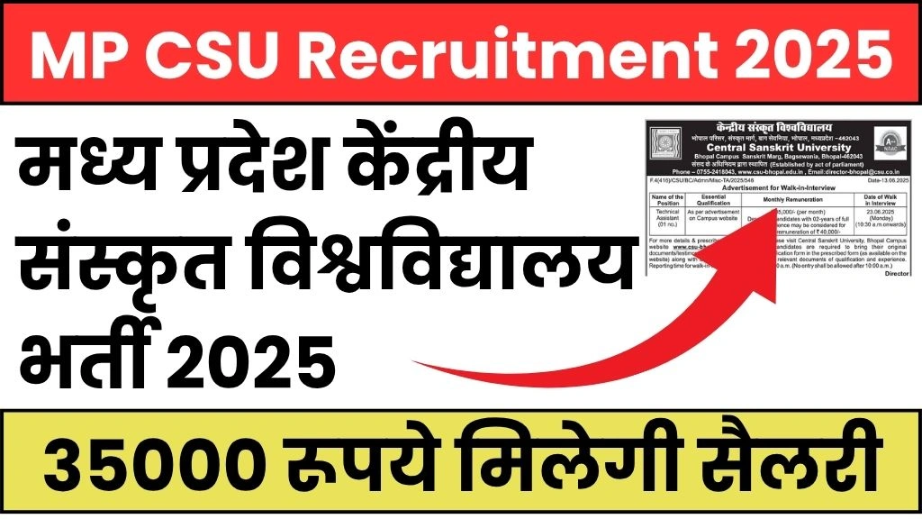MP CSU Recruitment 2025
