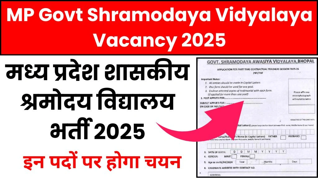 MP Govt Shramodaya Vidyalaya Vacancy 2025