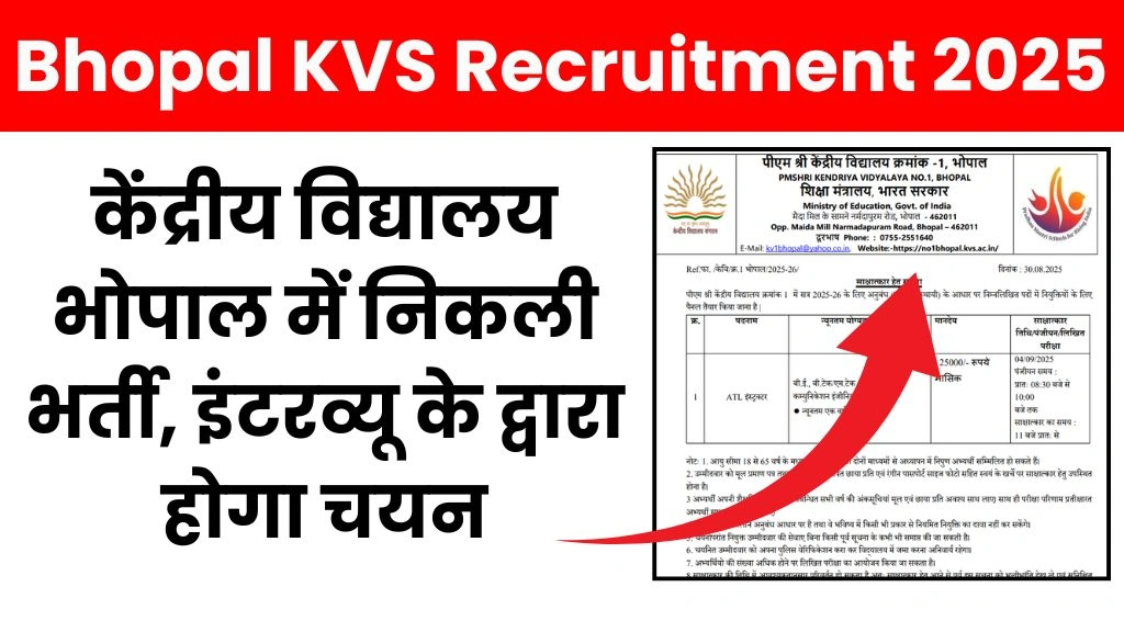 Bhopal KVS Recruitment 2025