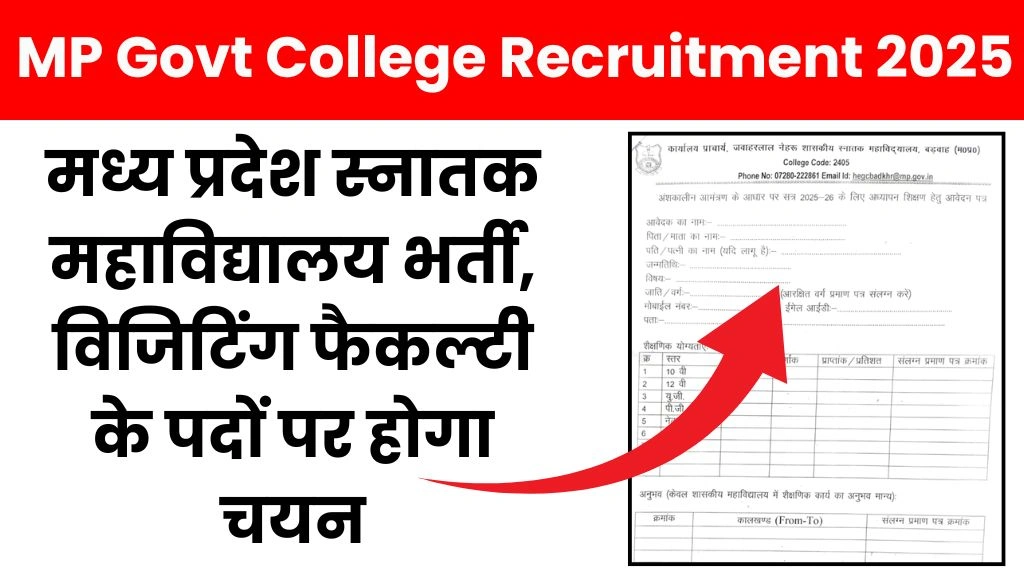 MP Govt College Recruitment 2025
