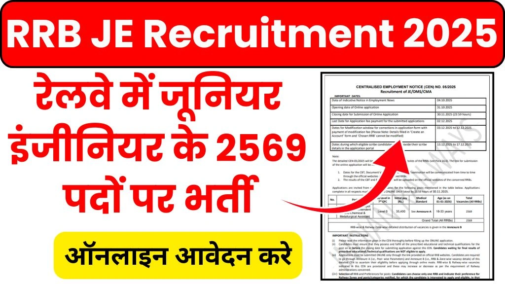 RRB JE Recruitment 2025