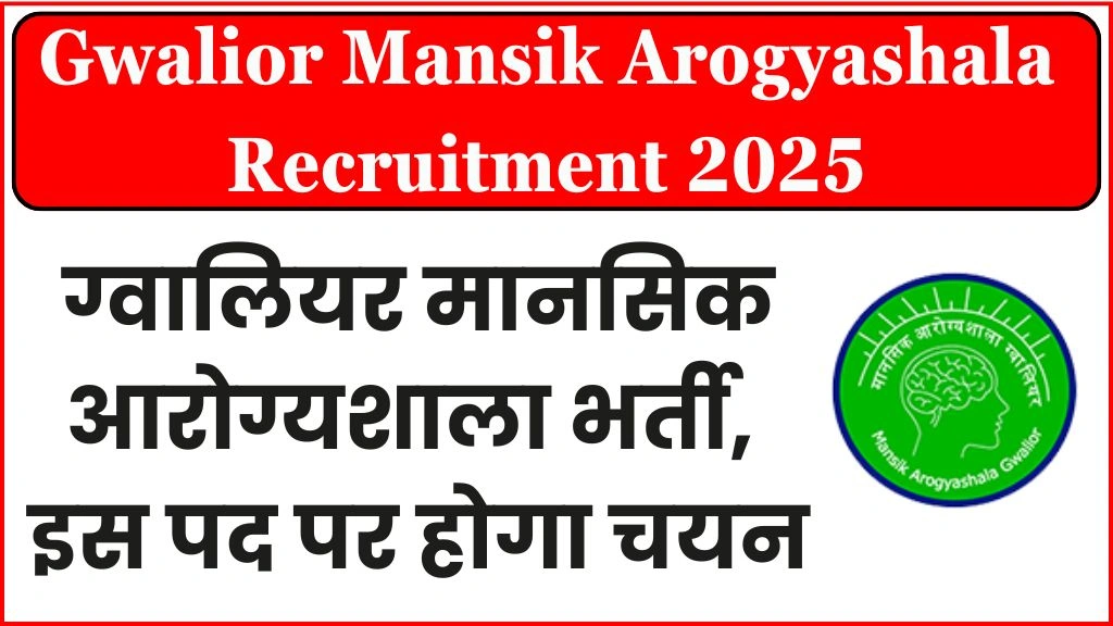 Gwalior Mansik Arogyashala Recruitment 2025